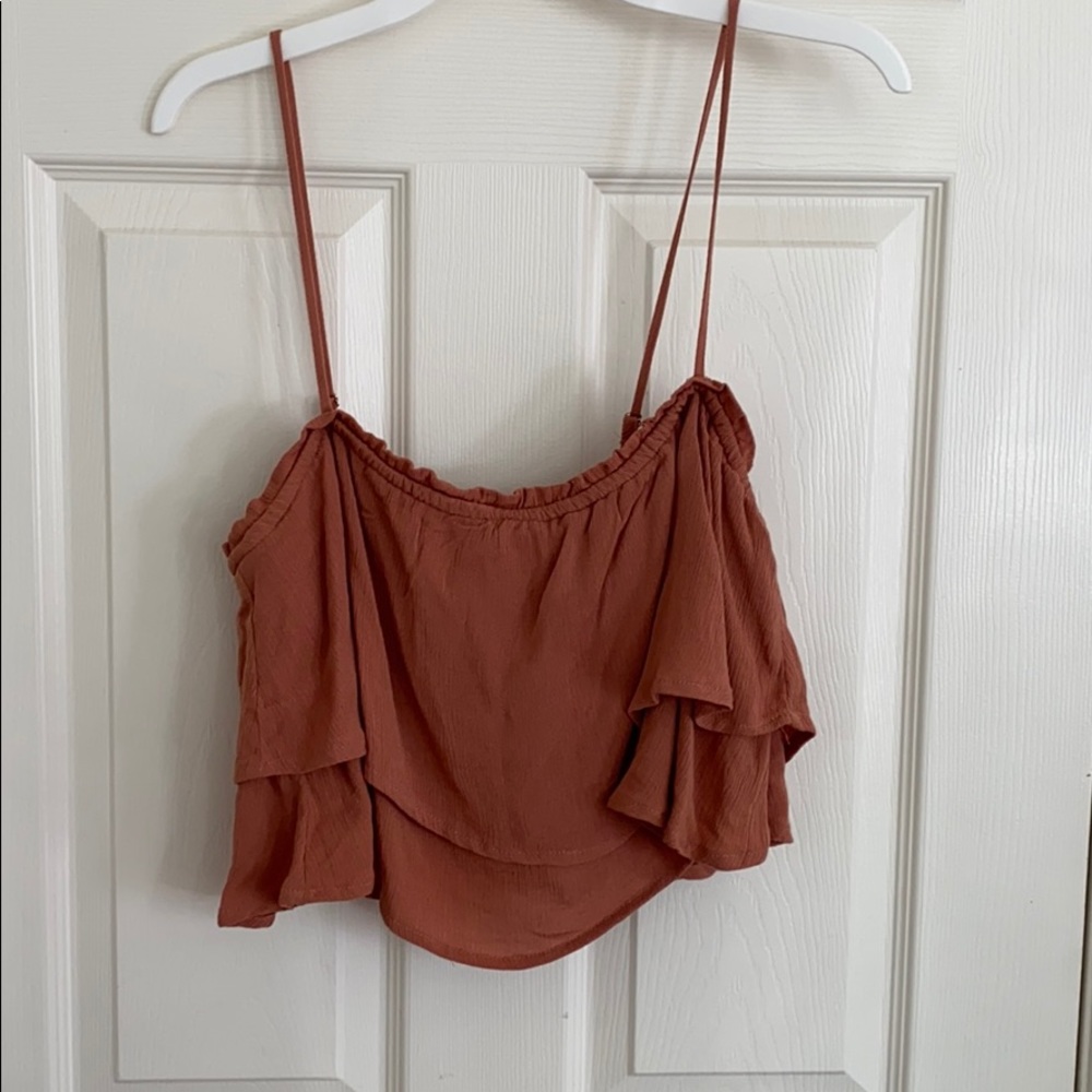 brunt orange crop top
